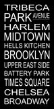 New York City Subway Sign Print - Tribeca, Harlem, Midtown, Battery Park, Times Square, Broadway