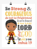 Nakia Black Panther Christian Superhero Nursery Decor Art Print - Be Strong & Courageous Joshua 1:9