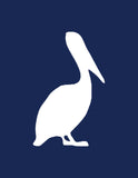 Nautical Nursery Art Home Decor Print Set of 4 - Navy Blue Pelican Sailboat Anchor