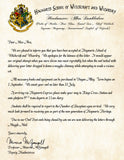 Hogwarts Personalized Harry Potter Acceptance Letter with Apologies for Being Late