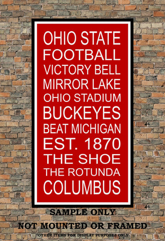 Ohio State Buckeyes Subway Wall Art Print