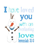 Frozen Christian Nursery Decor Set of 4 Prints, Princess Elsa, Anna, Sven and Olaf
