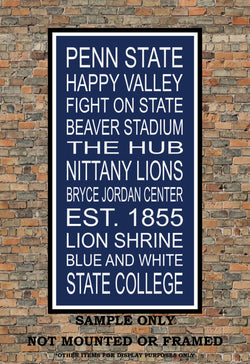 Penn State Nittany Lions Subway Wall Art Print