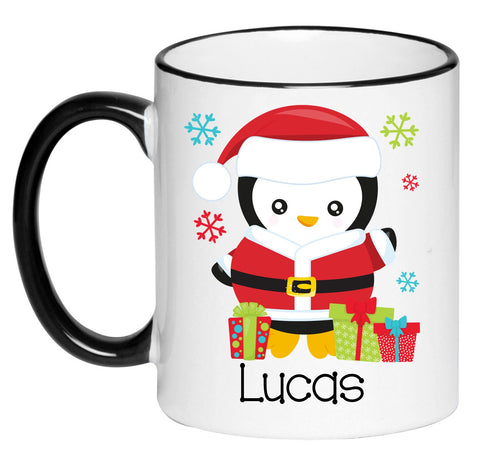 Custom Christmas Penguins Espresso Cup (Personalized)