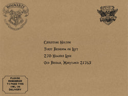 Harry Potter Hogwarts Personalized Envelope - Perfect Add on to Diploma
