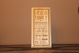 Personalized Family Rules Wood Engraved Wall Plaque Art Sign