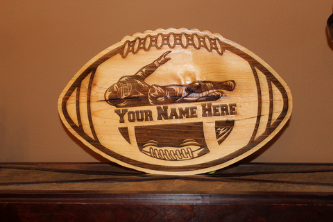 Personalized Football Wood Engraved Wall Plaque Art Sign
