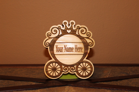 Personalized Princess Carriage Wood Engraved Wall Plaque Art Sign