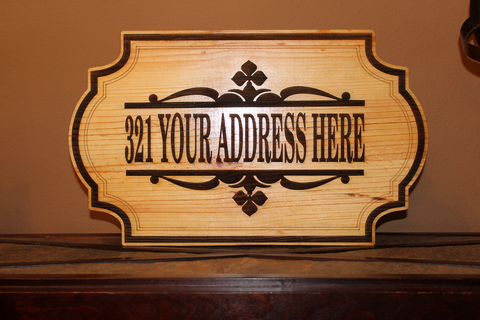 Personalized Home Address Engraved Plaque Wood Sign