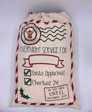 Rudolph Express Personalized Santa Sack in Natural Canvas North Pole Santa Claus Presents Bag