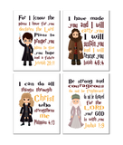 Christian Nursery Decor Set of 4 Prints, Harry Potter, Dumbledore, Hagrid and Hermione