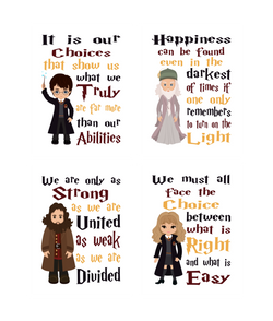 Harry Potter Inspirational Quotes Set of 4 Nursery Decor Prints