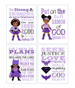 Wonder Woman Superhero Art Print Set of 4 - Though She be but Little S –  Pixie Paper Store