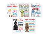 Star Wars Christian Nursery Decor Set of 5 Unframed Prints - Luke Skywalker, Yoda, Darth Vader, R2D2 and Cewbacca with Bible Verses