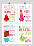 Christian Shopkins Nursery Decor Art Print Set of 4 - Cheeky Chocolate and Lippy Lips - Multiple Sizes