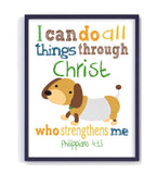 Slinky Dog Toy Story Christian Nursery Decor Print, I Can Do All Things Through Christ Philippians 4:13