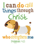Slinky Dog Toy Story Christian Nursery Decor Print, I Can Do All Things Through Christ Philippians 4:13