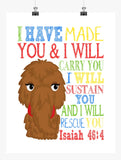 Snuffleupagus Sesame Street Christian Nursery Decor Print, I Have Made You and I Will Rescue You, Isaiah 46:4