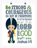 Seattle Seahawks Girl Personalized Christian Sports Nursery Decor Print - Be Strong and Courageous Joshua 1:9