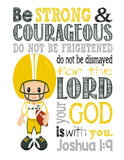 Green Bay Packers Personalized Christian Sports Nursery Decor Print - Be Strong & Courageous Joshua 1:9