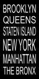 New York City Boroughs Subway Sign Print - Brooklyn, Queens, Manhattan, The Bronx, Staten Island