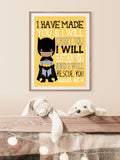 African American Batman Superhero Christian Nursery Decor Unframed Print I Have Made You and I Will Rescue You Isaiah 46:4