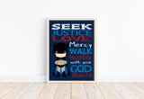 Batman Superhero Christian Nursery Decor Unframed Print Seek Justice Love Mercy  Micah 6:8