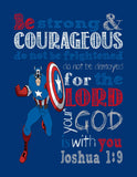 Superhero Christian Nursery Decor Art Set of 4 Prints Batman, Captain America, Superman and Hulk