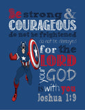 Superhero Christian Nursery Decor Set of 4 Prints - Captain America, Hulk, Ironman and Spiderman