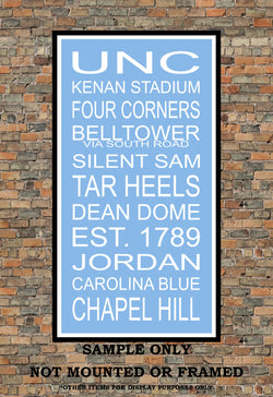 North Carolina Tar Heels Subway Sign Wall Art Print