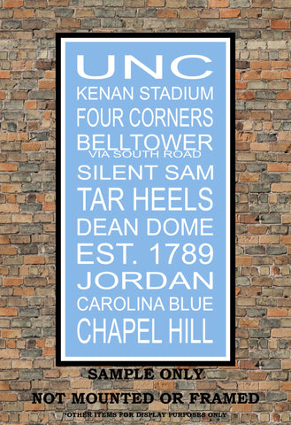 North Carolina Tar Heels Subway Sign Wall Art Print