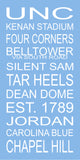 North Carolina Tar Heels Subway Sign Wall Art Print