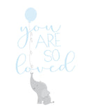 Baby Boy Elephant Nursery Art Decor Set of 3 Prints