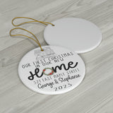 Personalized New Home Christmas Ornament Wreath New House Ceramic Ornament