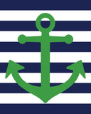 Nautical Nursery Decor Set of 4 Art Prints in Navy and Green, Dream Big Little One