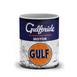 Gulf Motor Oil Vintage Distressed Retro Cool Mug