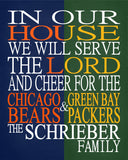 A House Divided - Chicago Bears & Green Bay Packers Personalized Family Name Christian Print