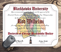 Chicago Blackhawks Ultimate Hockey Fan Personalized Diploma Mouse Pad