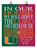 A House Divided - Miami Hurricanes & Virginia Tech Hokies - Christian Print