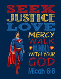Christian Superhero Nursery Decor Art Print Set of 2 Superman and Spiderman