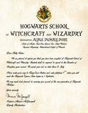 Instant Download Personalized Acceptance Letter Hogwarts School of Witchcraft and Wizardry Printable