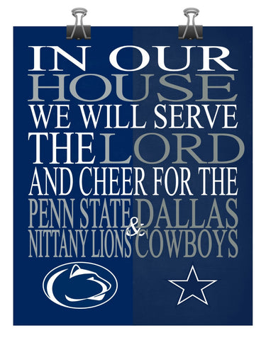 A House Divided - Penn State Nittany Lions and Dallas Cowboys Christian Print