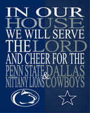 A House Divided - Penn State Nittany Lions and Dallas Cowboys Christian Print