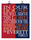 A House Divided - San Francisco 49ers & Chicago Bears Personalized Family Name Christian Print