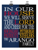 A House Divided New England Patriots & Pittsburgh Steelers Personalized Christian Print