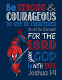 Christian Superhero Nursery Decor Art Print Set of 2 Superman and Spiderman