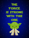 Star Wars inspired nursery print - The Force Is Strong With This One - Yoda - gallery wall art - multiple sizes – White Lettering