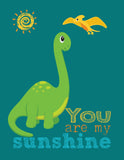 Dinosaur Nursery Decor Set of 4 - You are my sunshine my only sunshine - Multiple Sizes