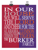 A House Divided - Alabama Crimson Tide and Clemson Tigers Personalized Family Name Christian Print