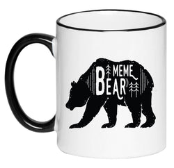 Meme Bear Cute Farmhouse Mug Coffee Cup, Gift for Her, Farmhouse Decor, Gift for Women, Hot Chocolate, 11 Ounce Ceramic Mug